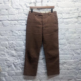 MARNI 
BROWN / WHITE PRINT TROUSERS
