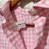 COMME DES GARÇONS GIRL
PINK/WHITE  GINGHAM
BUTTON BACK SHIRT
S