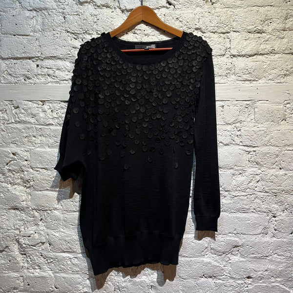 LOVE, MOSCHINO BLACK ASYMMETRIC DRESS