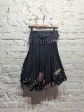 CHOPOVA LOWENA 
BLACK  MINI SKIRT WITH EMBROIDERED HEM