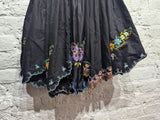 CHOPOVA LOWENA 
BLACK  MINI SKIRT WITH EMBROIDERED HEM