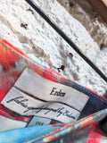 ERDEM BLUE RED FLORAL PRINT SKIRT