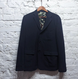 COMME DES GARÇONS HOMME NAVY TWILL JACKET WITH CAMO LINING