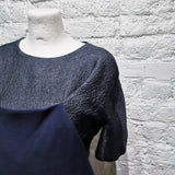CHALAYAN
TEXTURED STEEL BLUE DRESS