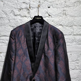 LANVIN
NAVY RED DIAMOND SILK DINNER JACKET
Size 50 R