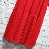SALONI 
RED SHEER DOT DRESS WITH SLIP