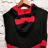 RUDI GERNREICH
BLACK / RED
KNIT SLEEVELESS
ZIP WITH INTERGRATED HAT FULL FACE ZIPPED COVERING