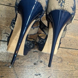 JIMMY CHOO
NAVY LACE HEELED SANDELS