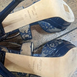 JIMMY CHOO
NAVY LACE HEELED SANDELS