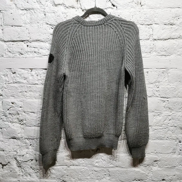 VIKTOR & ROLF GREY CABLE KNIT CREW NECK