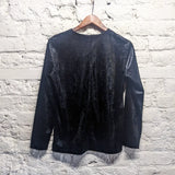 ISSEY MIYAKE 
BLACK VELVET SHIMMER TOP