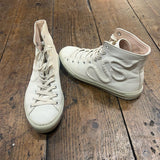 GUCCI WHITE LEATHER SNAKE EMBOSSED HIGH TOP SIZE 37