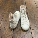 GUCCI WHITE LEATHER SNAKE EMBOSSED HIGH TOP SIZE 37